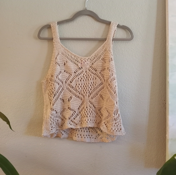 NWT Honey & Sparkle Crochet Bohemian Western Coastal Cowgirl Fringed Hippie Top - Picture 3 of 3